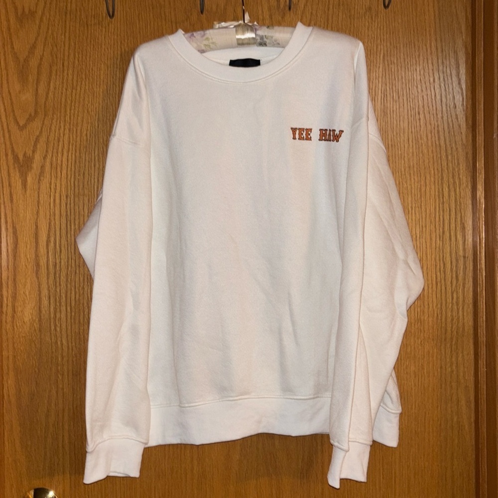 Kittenish “Rodeo Girl” White Pullover- Size XXL